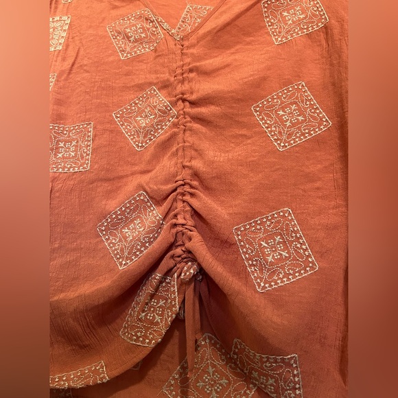 Daytrip - Rust/Terracotta Boho Geometric Blouse - Picture 5 of 12